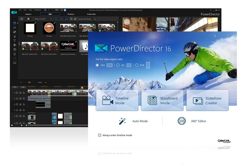 Cyberlink PowerDirector 16 Ultimate - best video editing software for windows